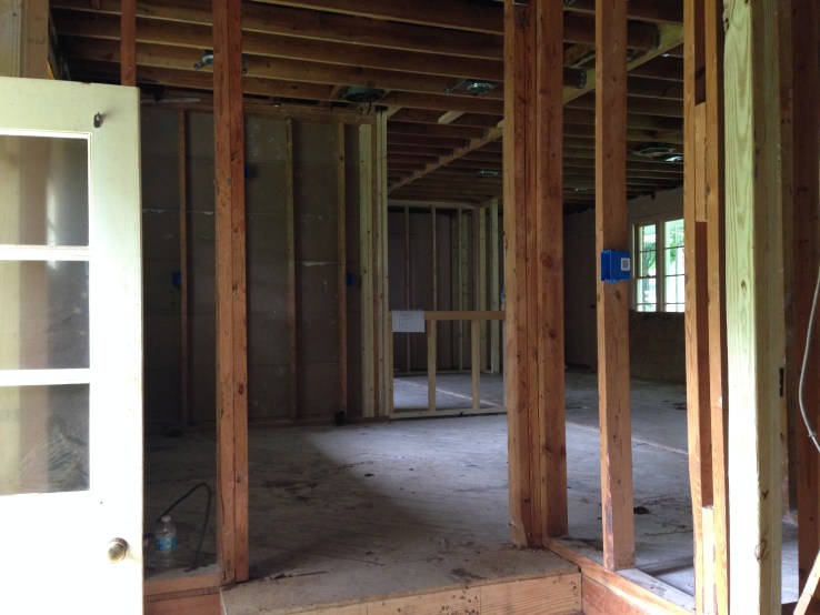 If you squint, you can see where the kitchen used to be. It probably helps if you have lived here before.